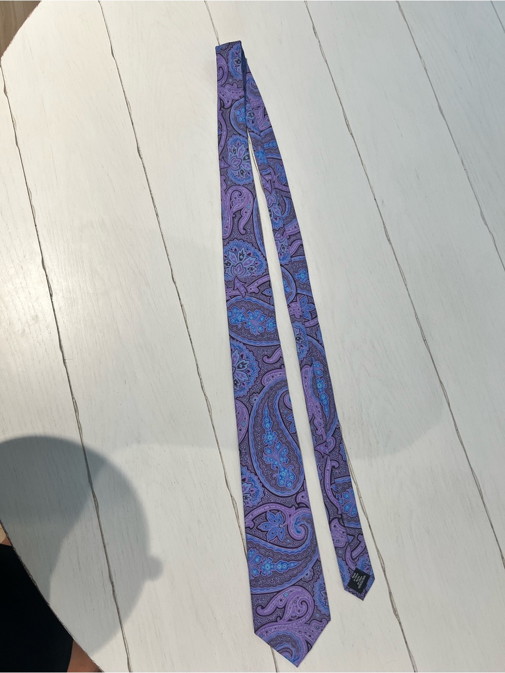croft & barrow Purple and Blue Paisley Slim Tie